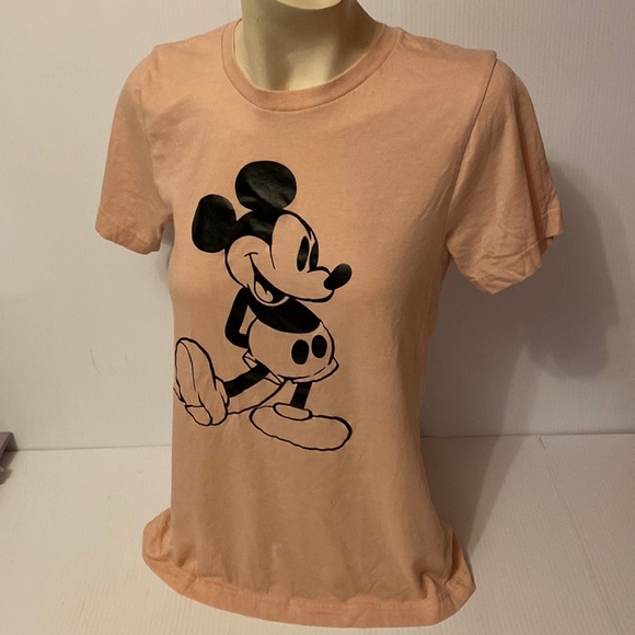 ❤️ 3/$20 Canvas Bella plus canvas small Disney Mickey Mouse blush pink T-shirt s - Picture 1 of 6